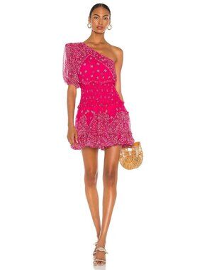 Rococo Sand Romani One Shoulder Dress Pink Size Medium